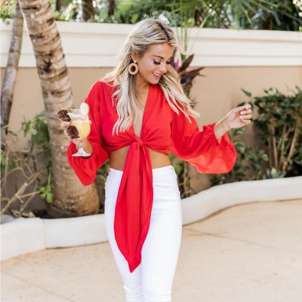 Pink Lily Tie front top